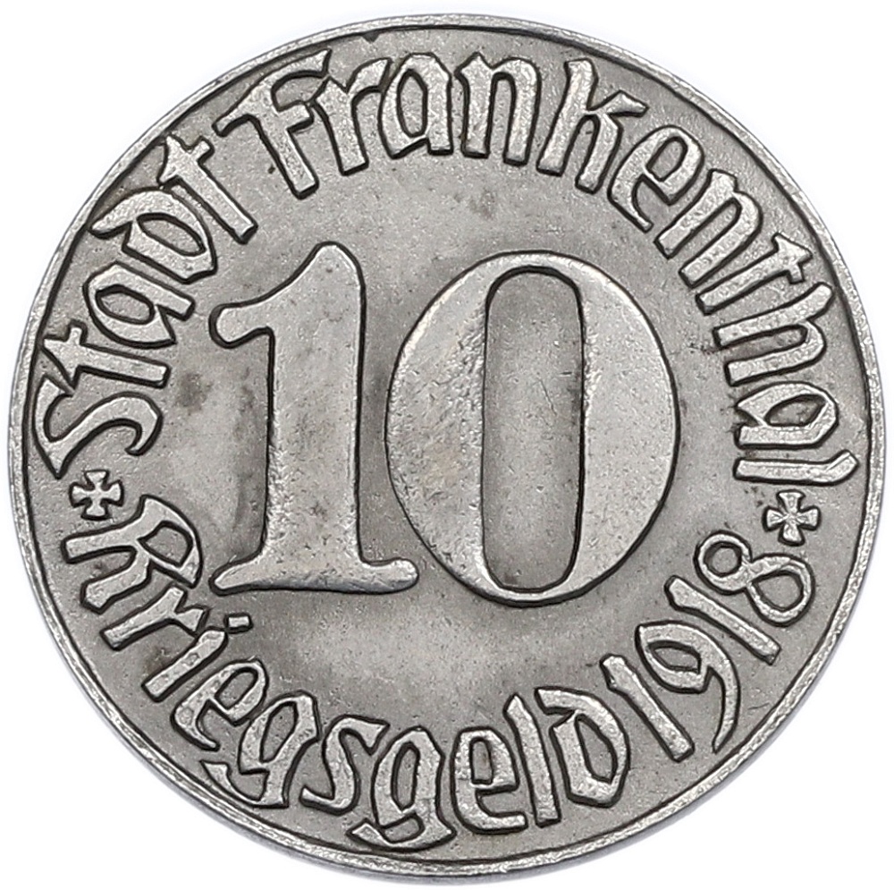 10 пфеннигов 1918 года Германия — город Франкенталь (Нотгельд) — Фото №2