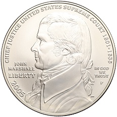1 доллар 2005 года P США «170 лет со дня смерти Джона Маршалла» — Фото №1