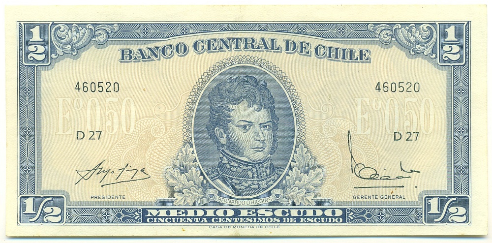 1/2 эскудо 1962 года Чили — Фото №1