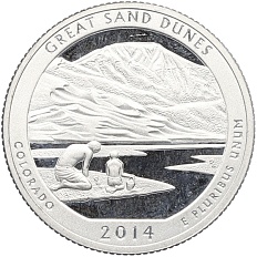 1/4 доллара (25 центов) 2014 года S США «Национальные парки — №24 Национальный парк Грейт-Санд-Дьюнс» — Фото №1