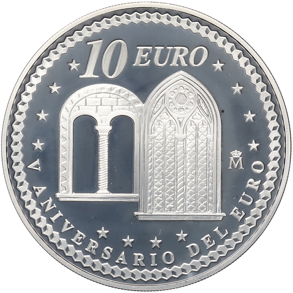 10 евро 2007 года Испания «5 лет введению Евро — Окна» — Фото №1