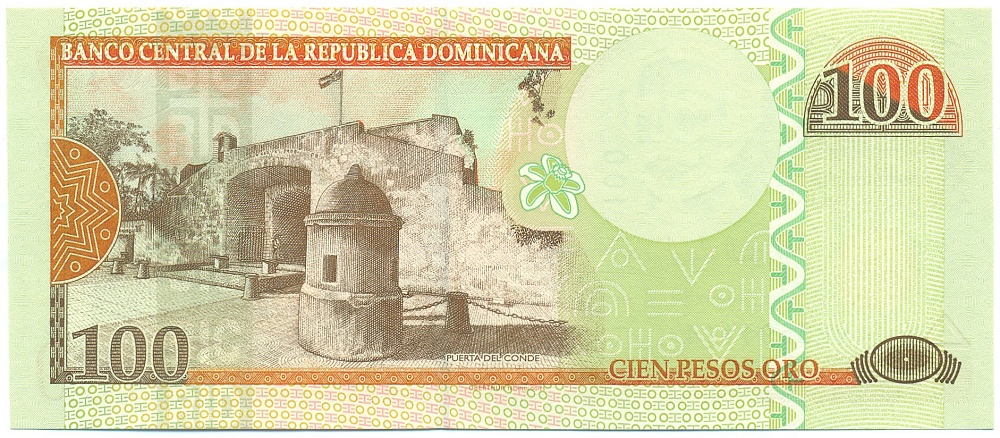 100 песо 2010 года Доминиканская республика — Фото №2