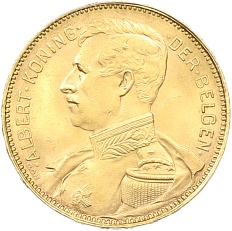 20 франков 1914 года Бельгия — легенда на фламандском (DER BELGEN) — Фото №1