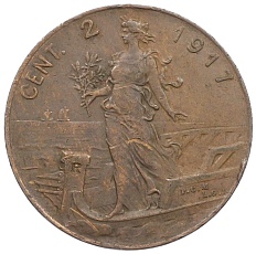 2 чентезимо 1917 года Италия — Фото №1