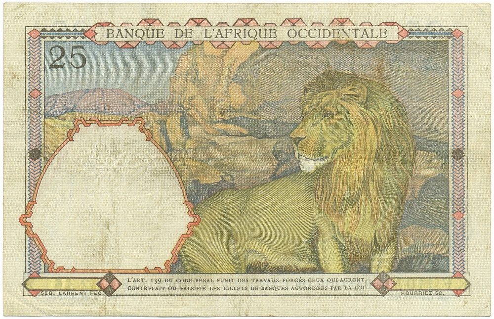 25 франков 1939 года Французская Западная Африка — Фото №2