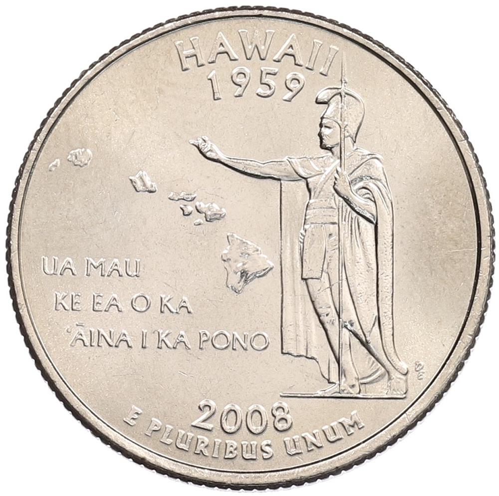 1/4 доллара (25 центов) 2008 года D США «Штаты и территории — Гавайи» — Фото №1