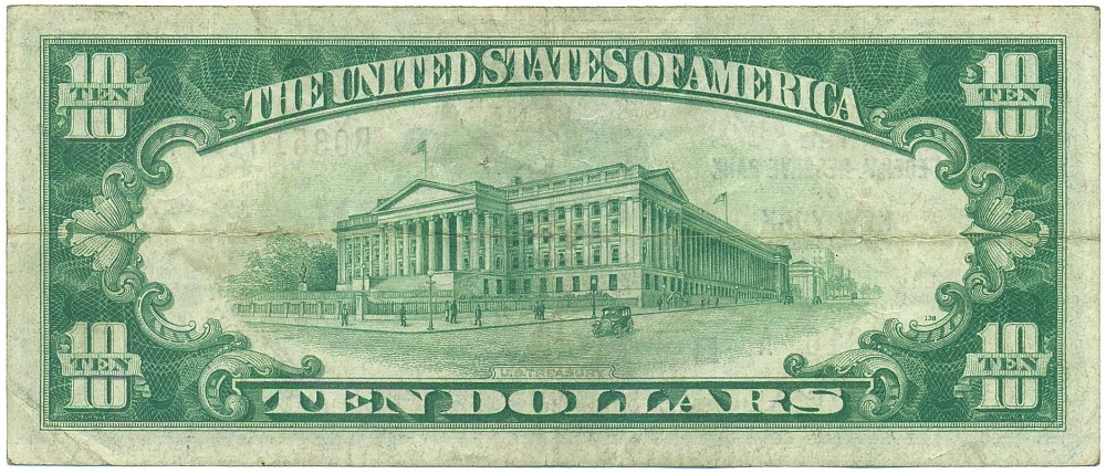 10 долларов 1929 года США (Нью-Йорк) — Фото №2