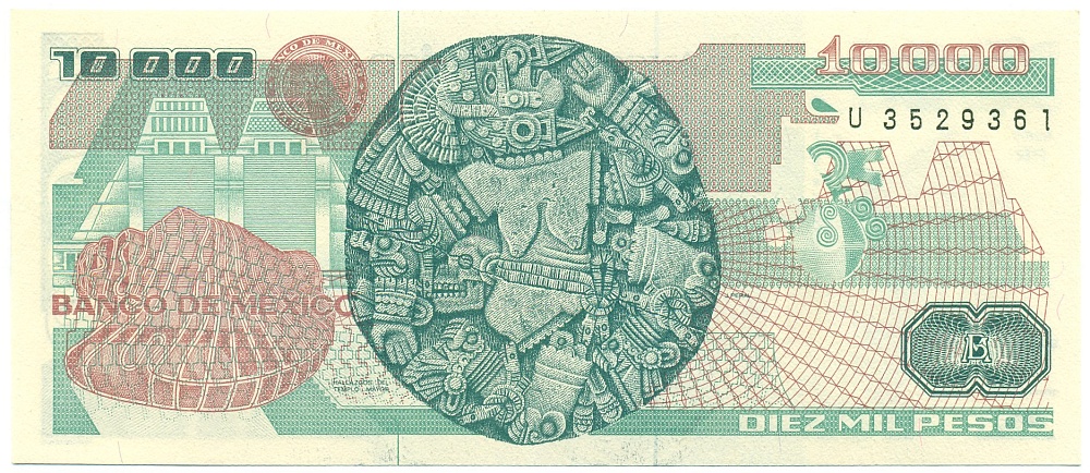 10000 песо 1991 года Мексика — Фото №2