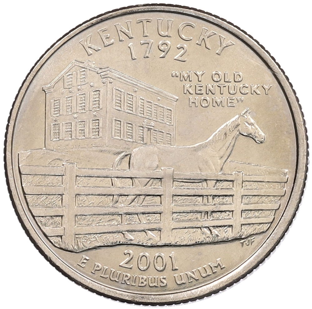 1/4 доллара (25 центов) 2001 года D США «Штаты и территории — Кентукки» — Фото №1