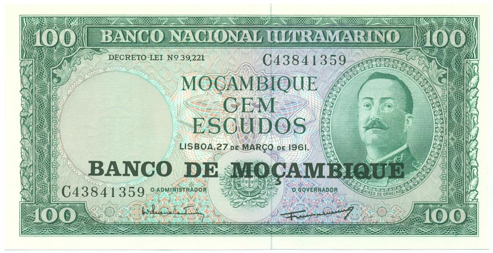 100 эскудо 1961 года Мозамбик — Фото №1