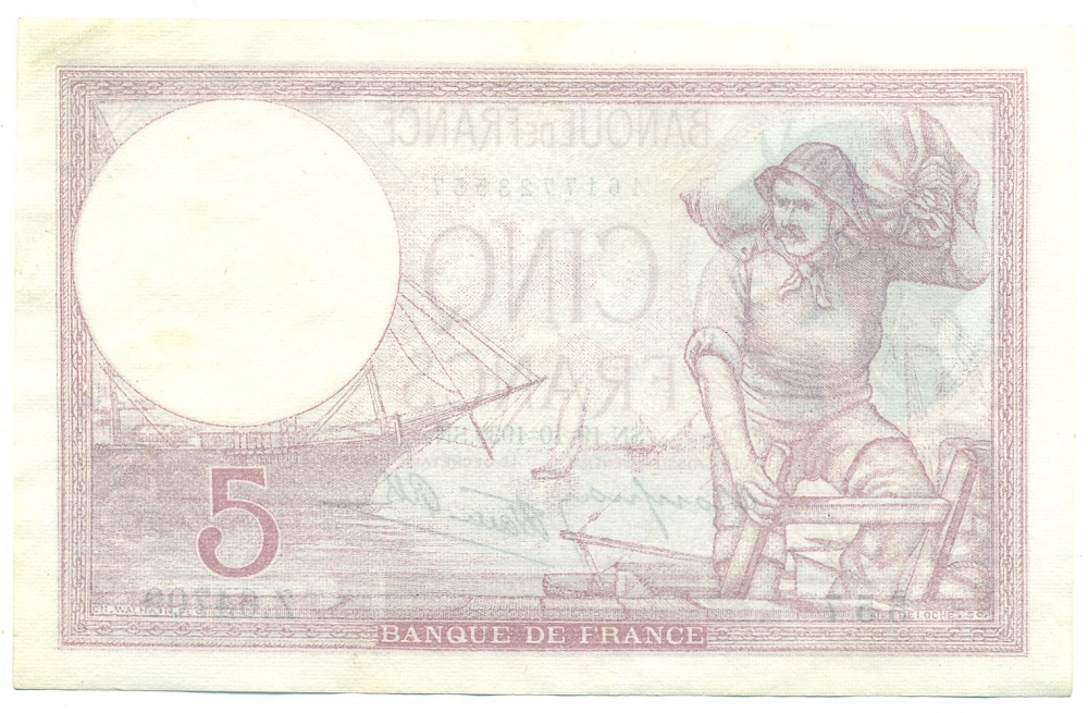 5 франков 1939 года Франция — Фото №2