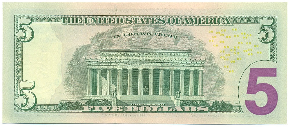 5 долларов 2013 года США — Фото №2