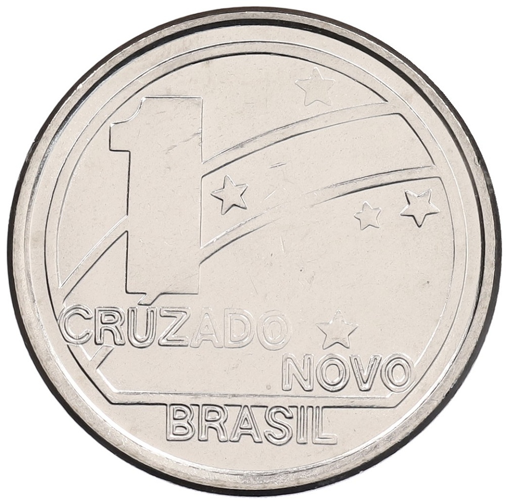 1 новый крузадо 1989 года Бразилия «100 лет Республике» — Фото №2