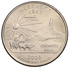 1/4 доллара (25 центов) 2006 года P США «Штаты и территории — Небраска» — Фото №1