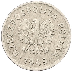 1 злотый 1949 года Польша — Фото №2