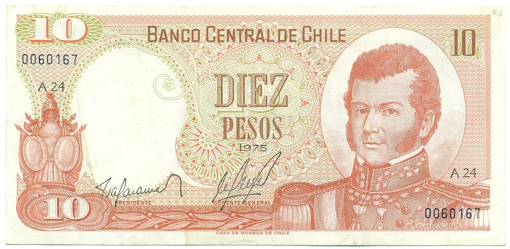 10 песо 1975 года Чили — Фото №1