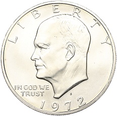 1 доллар 1972 года S «Эйзенхауэр» — Фото №1