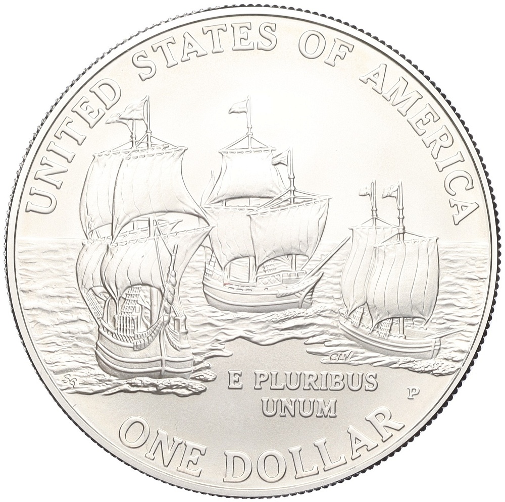 1 доллар 2007 года Р США «400 лет первому поселению Джеймстаун» — Фото №2
