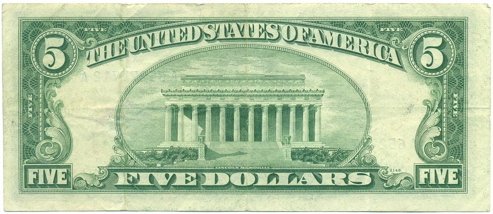 5 долларов 1953 года США «Серебряный сертификат» — Фото №2