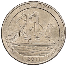 1/4 доллара (25 центов) 2011 года P США «Национальные парки — №9 Национальный парк Виксбург» — Фото №1
