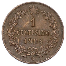 1 чентезимо 1904 года Италия — Фото №1
