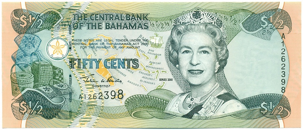 1/2 доллара 2001 года Багамские острова — Фото №1