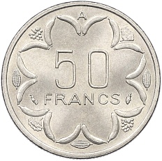 50 франков 1982 года Центрально-Африканский валютный союз — Литера А (Чад) — Фото №2