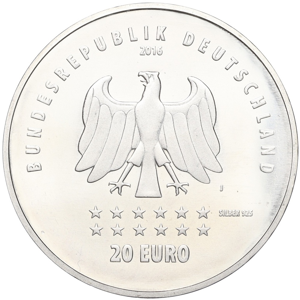 20 евро 2016 года Германия «175 лет Гимну Германии» — Фото №2