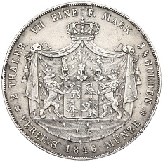 2 талера 1846 года Рейсс-Гера — Фото №2