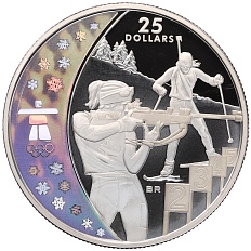 25 долларов 2007 года Канада «XXI зимние Олимпийские Игры 2010 в Ванкувере — Биатлон» — Фото №1