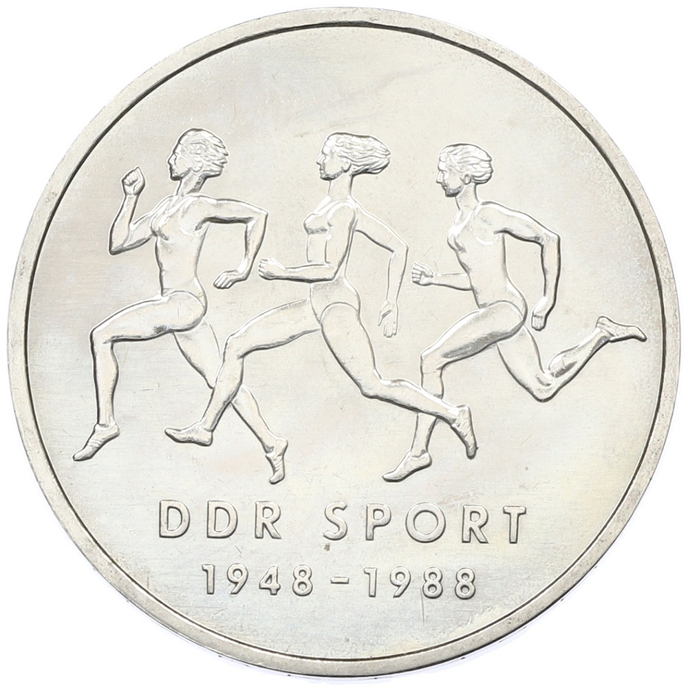 10 марок 1988 года Восточная Германия (ГДР) «40 лет Союзу физкультуры и спорта» — Фото №1