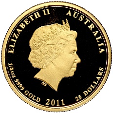 25 долларов 2011 года Австралия «Год кролика» — Фото №2