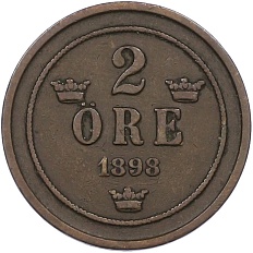 2 эре 1898 года Швеция — Фото №1