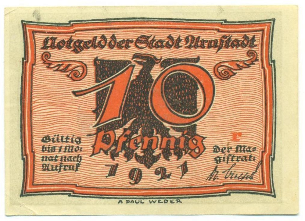 10 пфеннигов 1921 года Германия — город Арнштадт (Нотгельд) — Фото №1