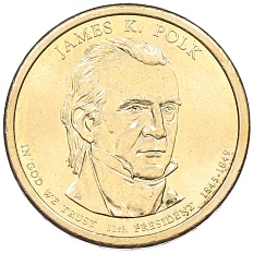 1 доллар 2009 года (Р) США «11-й президент США Джеймс Полк» — Фото №1