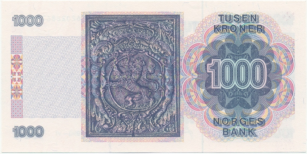 1000 крон 1990 года Норвегия — Фото №2