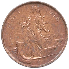 1 чентезимо 1916 года Италия — Фото №1