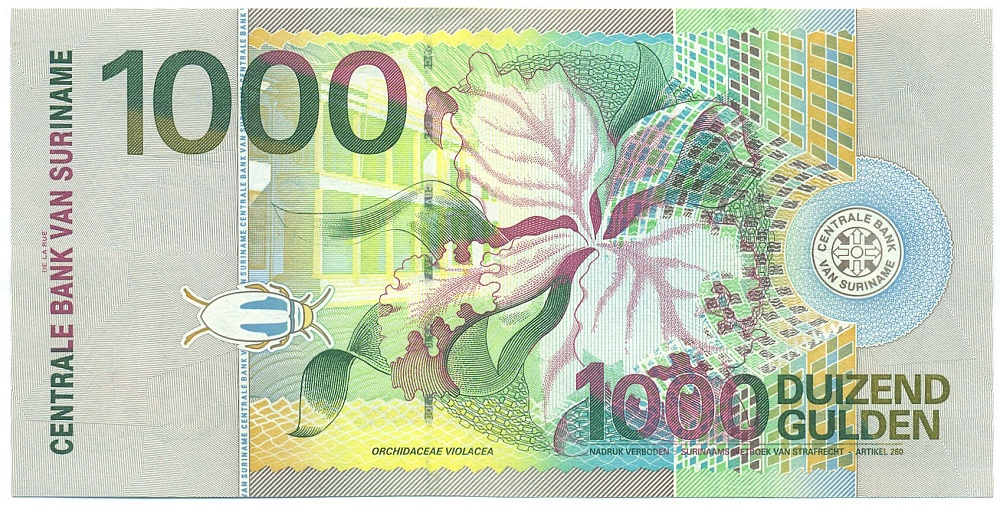 1000 гульденов 2000 года Суринам — Фото №2
