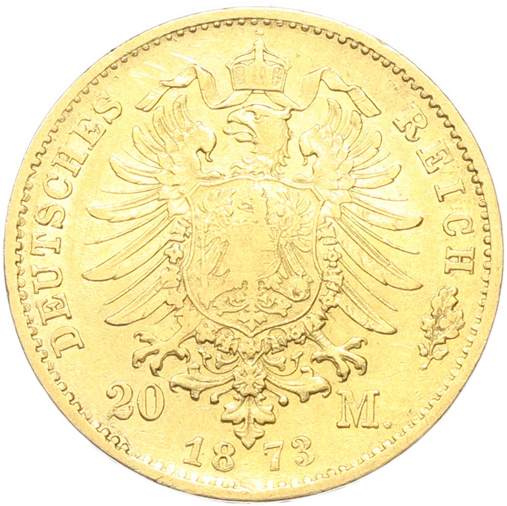20 марок 1873 года G Германия (Баден) — Фото №2