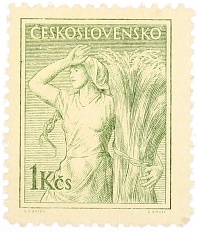 Почтовая марка 1 крона 1954 года Чехословакия — Фото №1