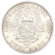 2 марки 1888 года A Германия (Пруссия — Фридрих III) — Фото №2