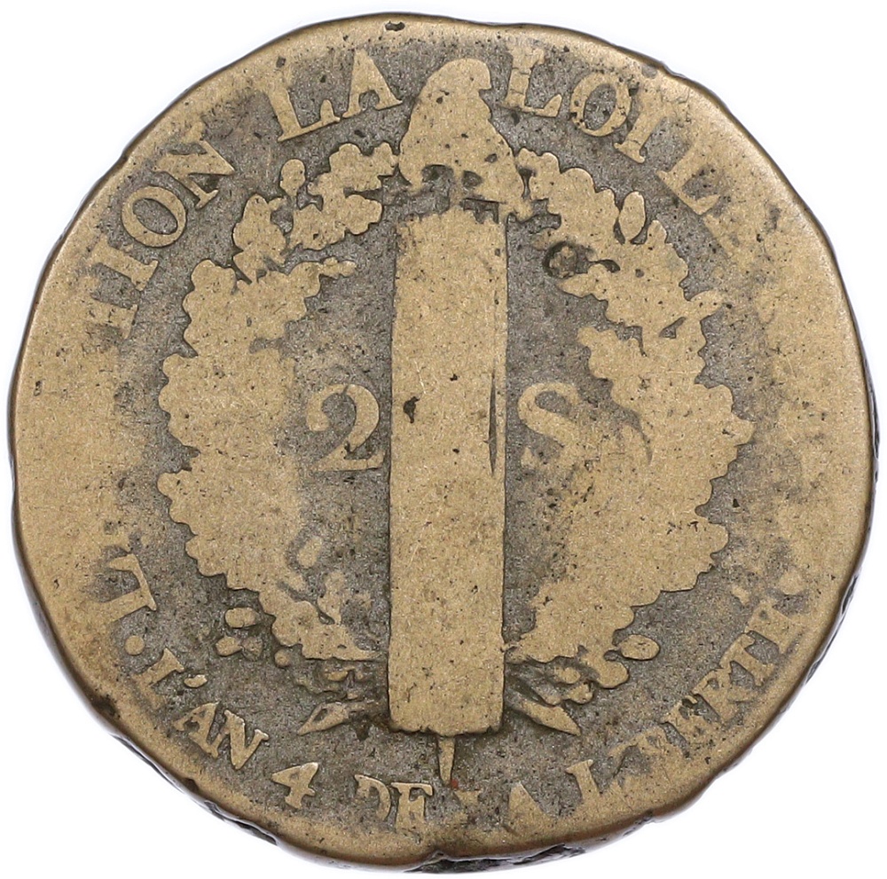 2 соля 1792 года Франция — Фото №2