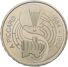 5 франков 1984 года Швейцария «100 лет со дня рождения Огюста Пикара» — Фото №1