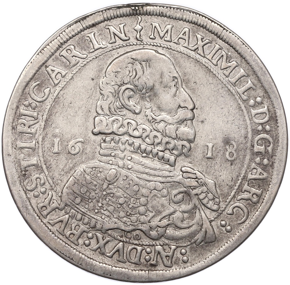 1 талер 1618 года Австрия (Тироль) Максимилиан III — Фото №1