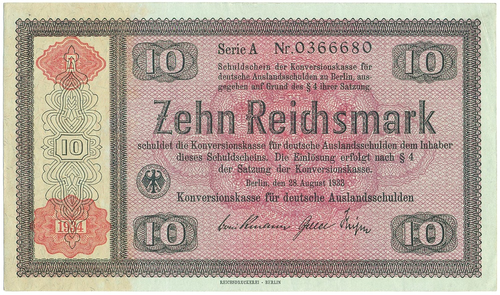 10 рейхсмарок 1933 года Германия — Фото №1