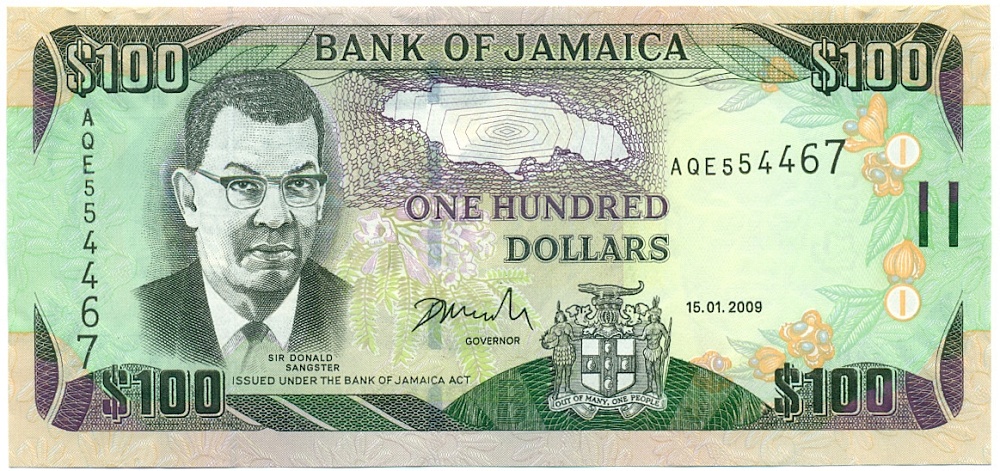 100 долларов 2009 года Ямайка — Фото №1