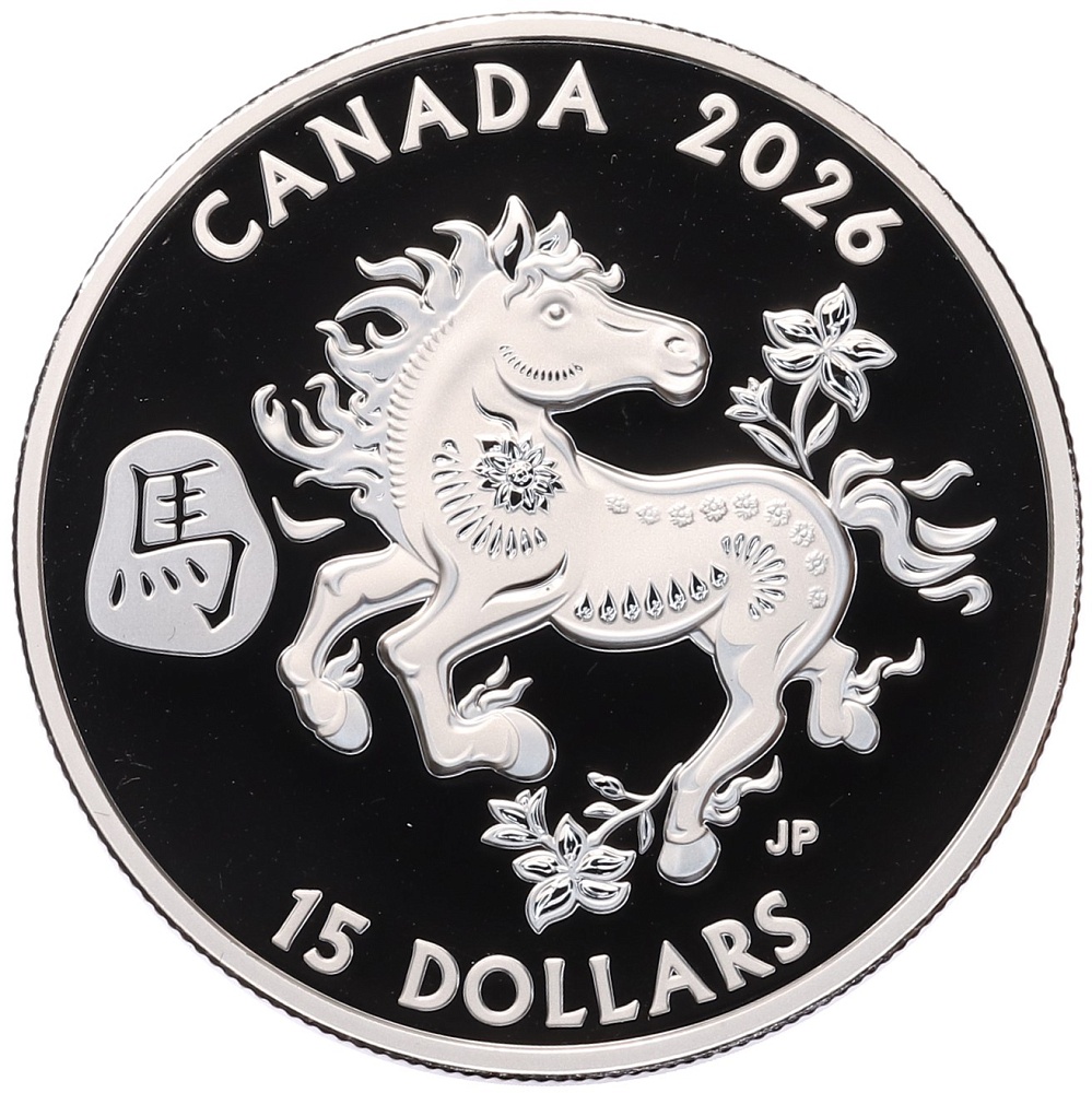 15 долларов 2026 года Канада «Китайский гороскоп — Год лошади» — Фото №1