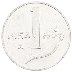 1 лира 1954 года Италия — Фото №1