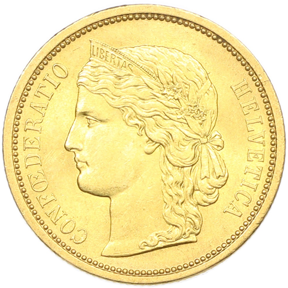 20 франков 1883 года Швейцария — Фото №2