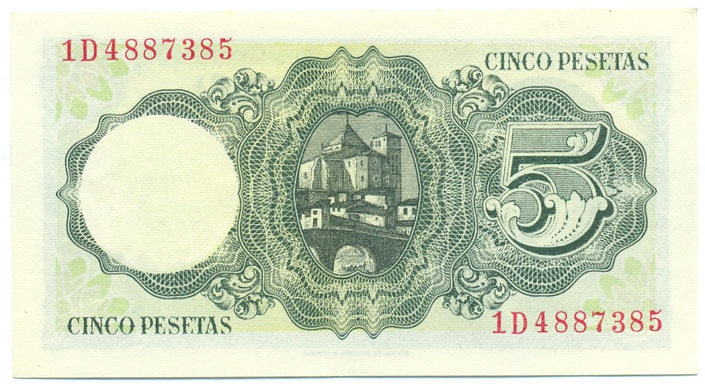 5 песет 1951 года Испания — Фото №2